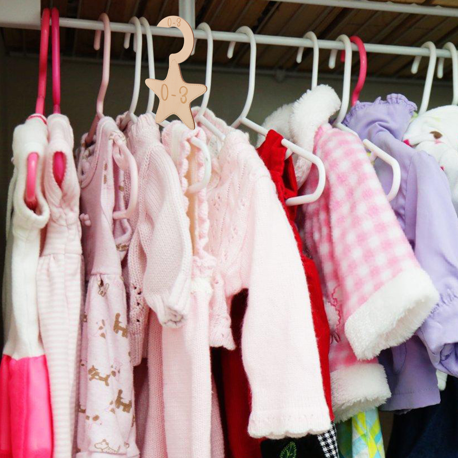 Baby Clothing Wardrobe - 7 قطع فواصل خشبية لخزانة ملابس