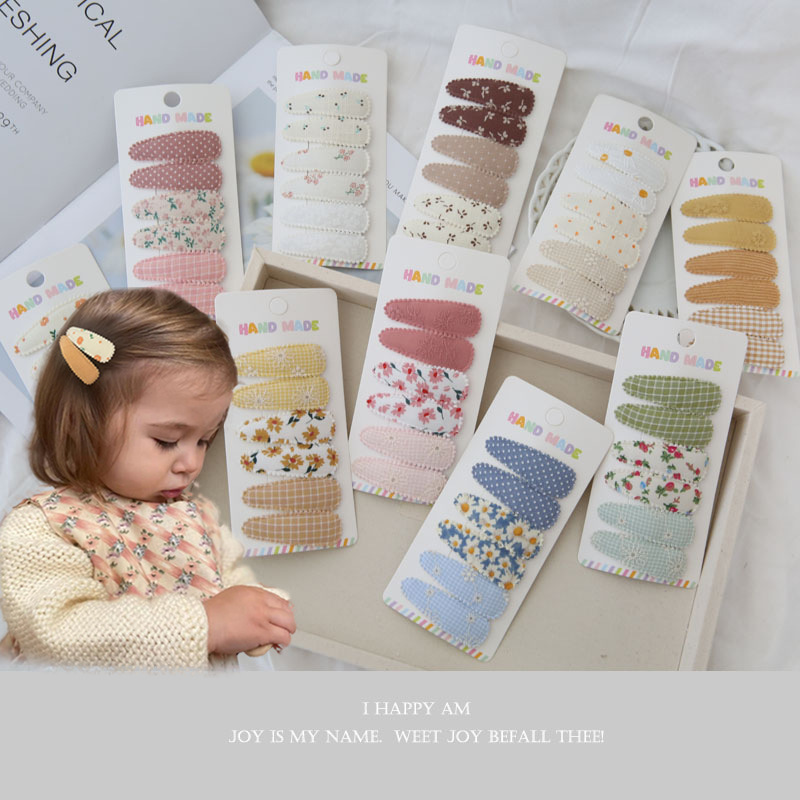 Baby Clothing Material - 6 قطعة مقاطع الشعر النسيج زهرة