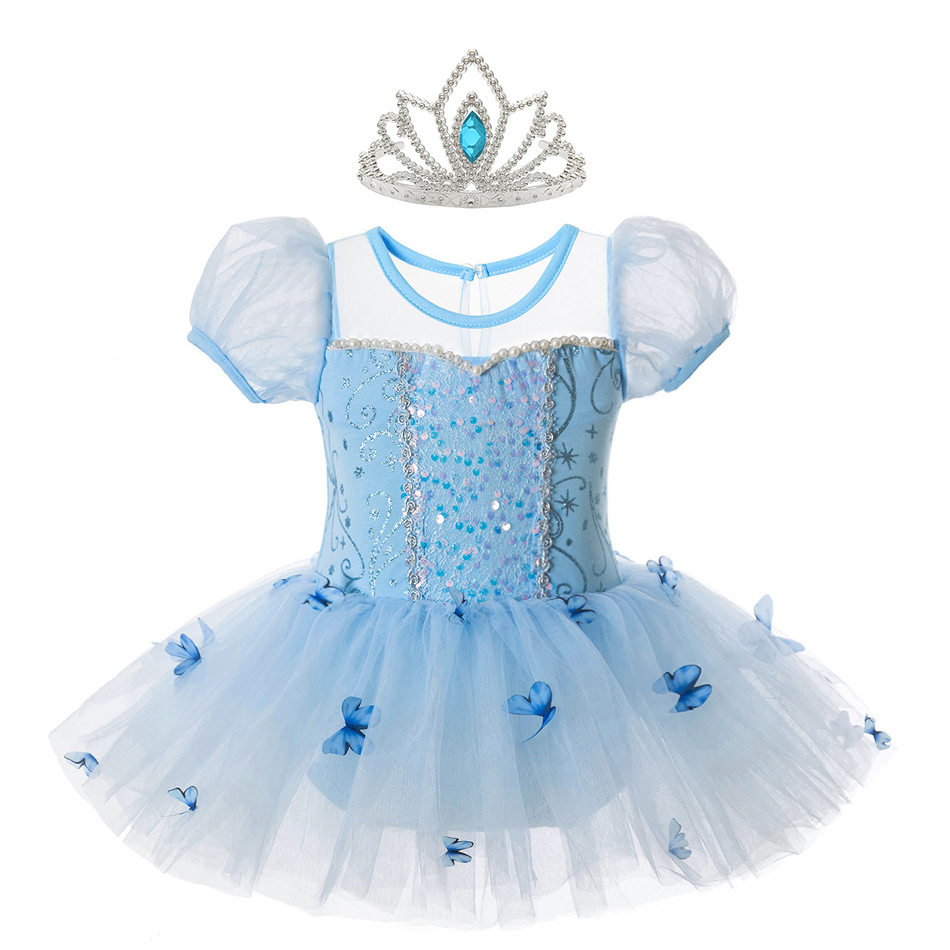 Baby Clothing Sizes - فستان رقص سندريلا للفتيات مزين بالترتر