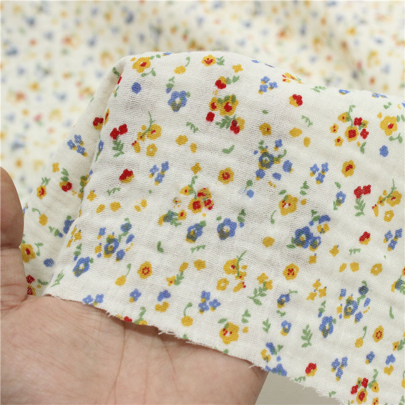 زهرة طباعة القطن كريب النسيج D - مراجعة Baby Clothing Sewing وسعره