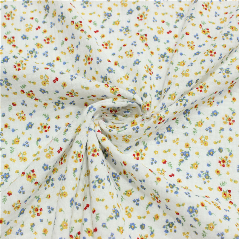 زهرة طباعة القطن كريب النسيج D - مراجعة Baby Clothing Sewing وسعره